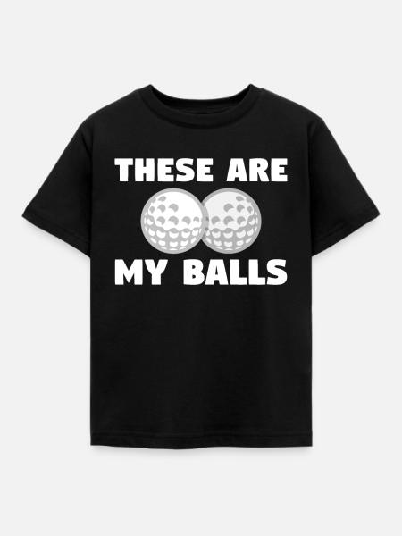 Golfball - Kinder T-Shirt - Schwarz