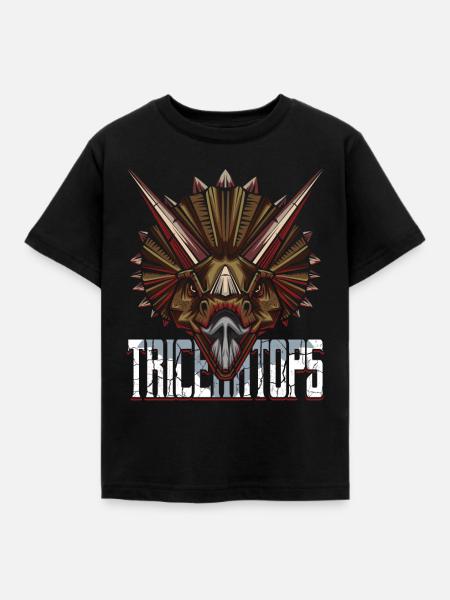 Triceratops - Kinder T-Shirt - Schwarz