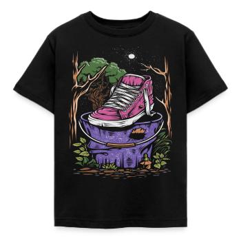 shoes - Kids' T-Shirt - black - Front - AI Model Kid Female (0cm)