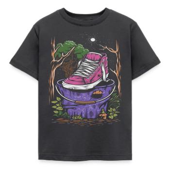 Schuhe - Kinder T-Shirt - Dunkelgrau - Vorne - AI Model Kid Female (0cm)