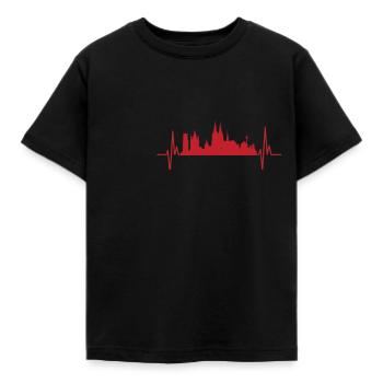 Herzamplitude mit Koeln Silhouette Shirt - Kinder T-Shirt - Schwarz - Vorne - AI Model Kid Female (0cm)