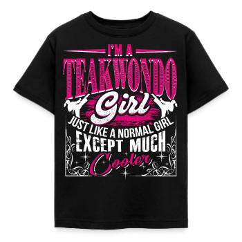 JE SUIS UNE FILLE DE TEAKWONDO - T-shirt Enfant - noir - Devant - AI Model Kid Female (0cm)