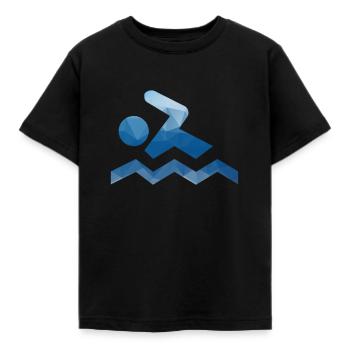 swimmer - Kids' T-Shirt - black - Front - AI Model Kid Female (0cm)