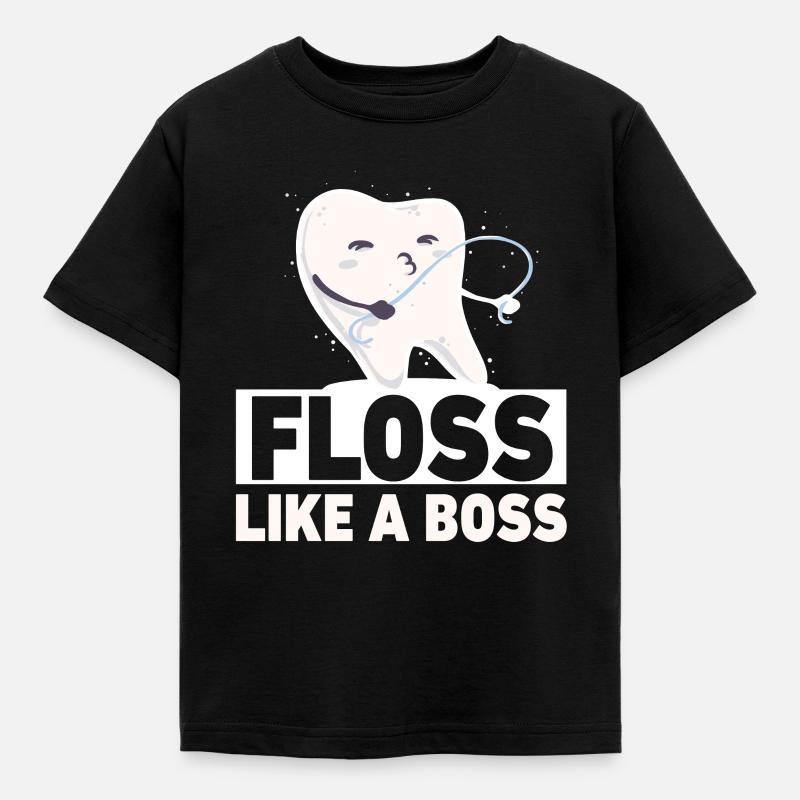 Floss dance dance gift dental assistant birth - Kids' T-Shirt - black