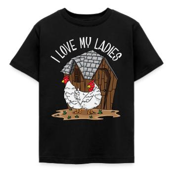 Poulet fermier fermier cadeau fermier - T-shirt Enfant - noir - Devant - AI Model Kid Female (0cm)