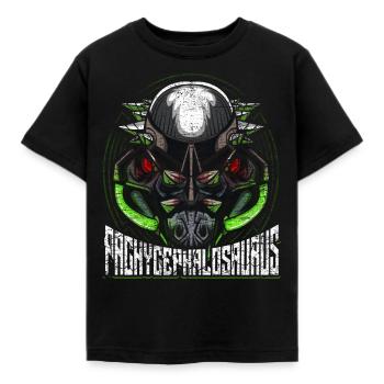 Roboter Dino - Kinder T-Shirt - Schwarz - Vorne - AI Model Kid Female (0cm)