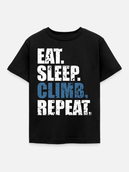 Eat sleep climb climb repeat - Kids' T-Shirt - black