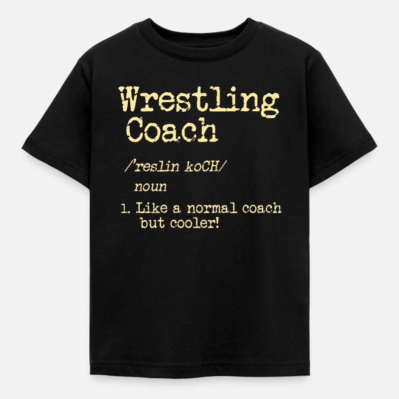 Cooles Wrestling oder Ringen Trainer Shirt - Kinder T-Shirt - Schwarz