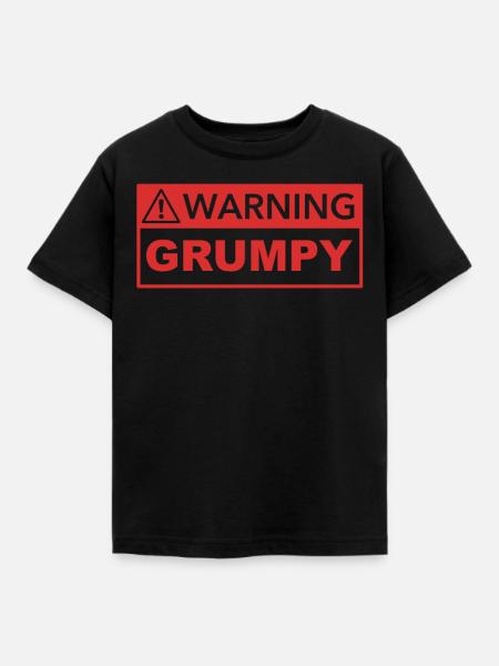 Warning grumpy - Kinder T-Shirt - Schwarz