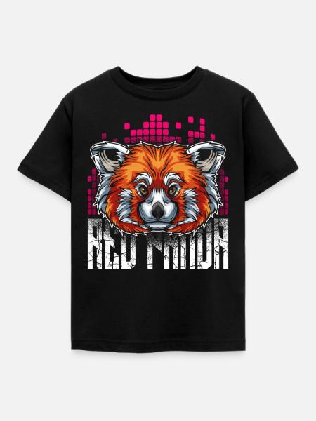 Roter Panda - Kinder T-Shirt - Schwarz