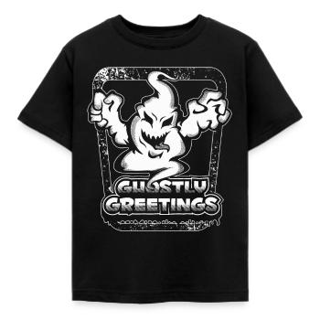 Ghost Halloween Film d'horreur Boo - T-shirt Enfant - noir - Devant - AI Model Kid Female (0cm)