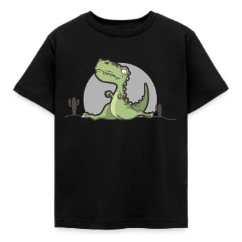 Gymnastics T-Rex Gymnastics Balancing Contortionist Dino - Kids' T-Shirt - black - Front - AI Model Kid Female (0cm)