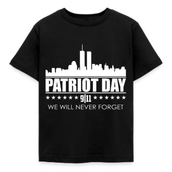 We will never forget 9/11 - Kinder T-Shirt - Schwarz - Vorne - AI Model Kid Female (0cm)