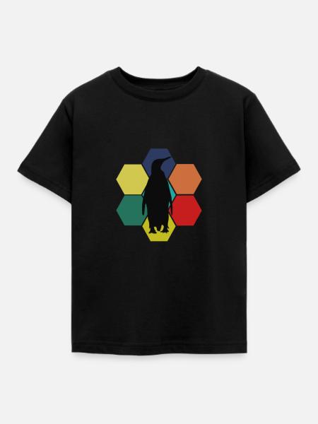 Pinguin Seevogel Südpol - Kinder T-Shirt - Schwarz