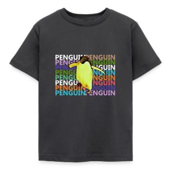 Pinguin - Kinder T-Shirt - Dunkelgrau - Vorne - AI Model Kid Female (0cm)