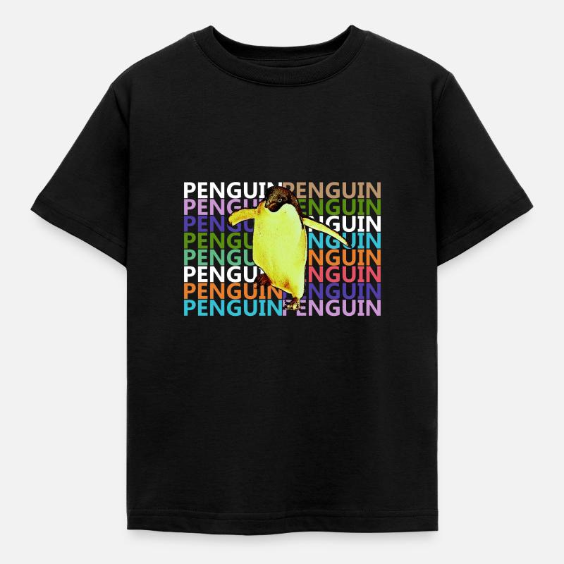 Pinguin - Kinder T-Shirt - Schwarz