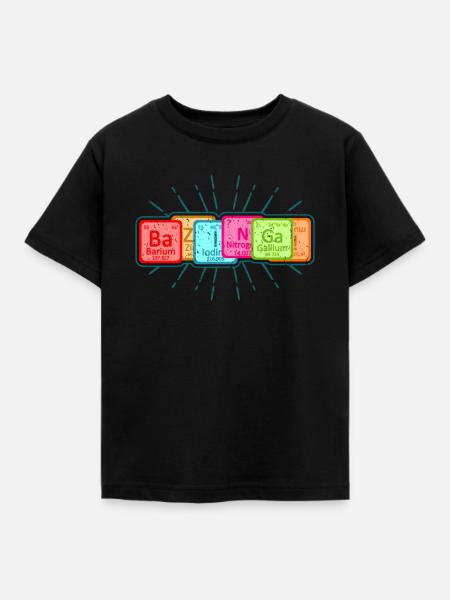 BaznGa! Periodensystem - Kinder T-Shirt - Schwarz