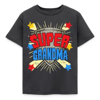 Heldin Großmutter Omi Super Grandma Oma Held - Kinder T-Shirt - Dunkelgrau - Vorne - AI Model Kid Female (0cm)