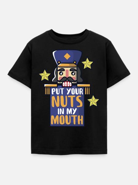 Nussknacker knackt Nüsse - Kinder T-Shirt - Schwarz