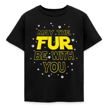 Que la fourrure soit avec toi - Cat Stars Paws - T-shirt Enfant - noir - Devant - AI Model Kid Female (0cm)