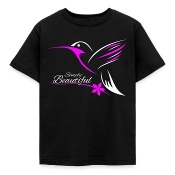 humming-bird - Kids' T-Shirt - black - Front - AI Model Kid Female (0cm)