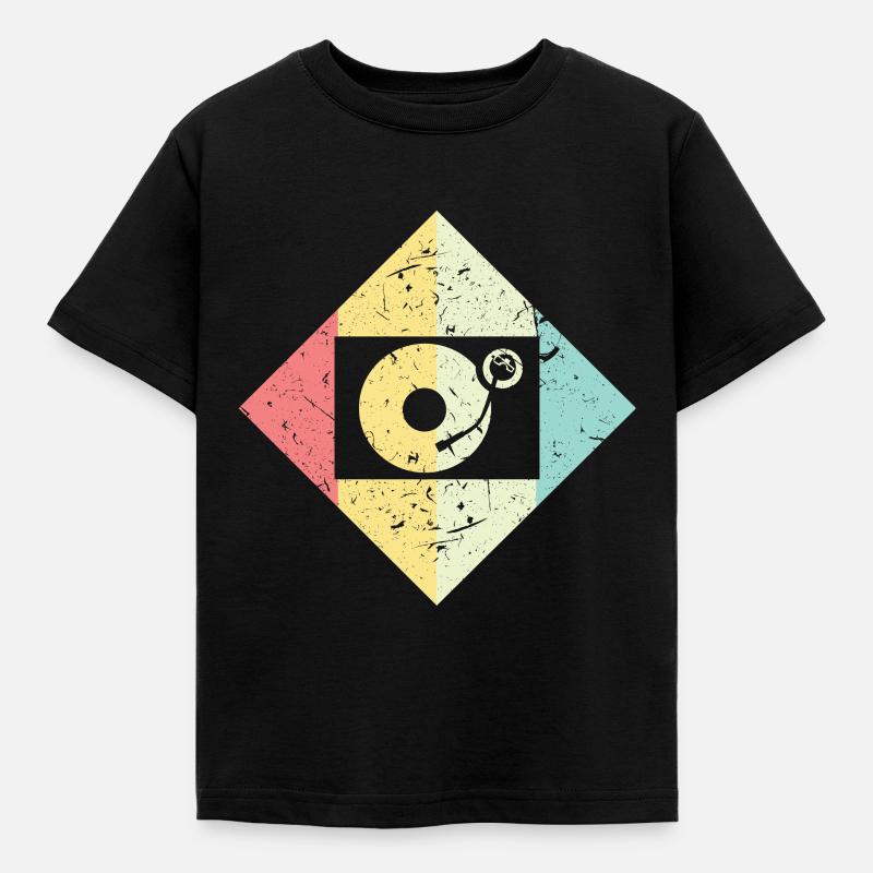 record player - Kids' T-Shirt - black