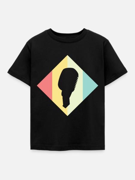 Mikrofon - Kinder T-Shirt - Schwarz