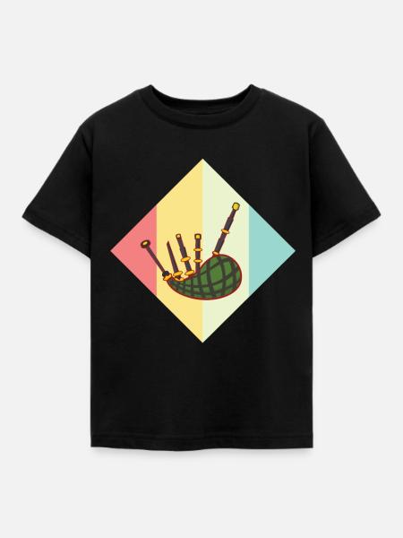 Dudelsack - Kinder T-Shirt - Schwarz