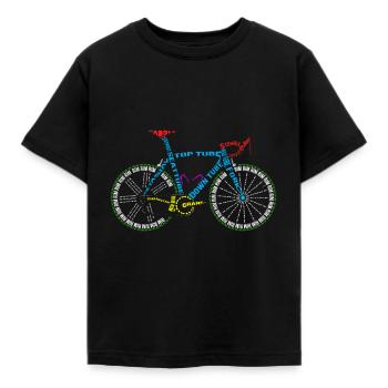 Bicycle anatomy for bike and cycling lovers - Kids' T-Shirt - black - Front - AI Model Kid Female (0cm)