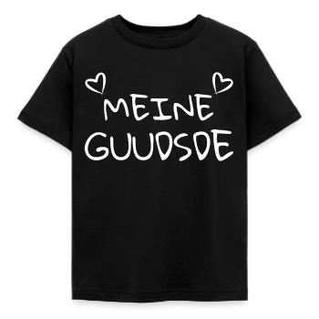 Saxon saying partner look funny dialect - Kids' T-Shirt - black - Front - AI Model Kid Female (0cm)