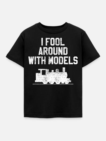 Modelleisenbahn - Kinder T-Shirt - Schwarz