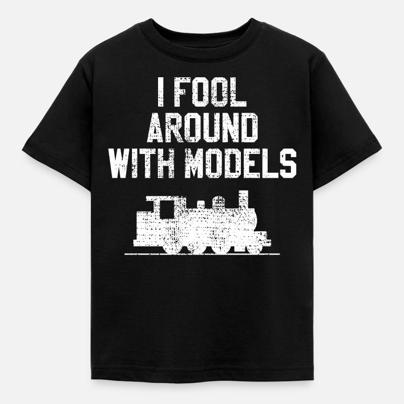 Modelleisenbahn - Kinder T-Shirt - Schwarz