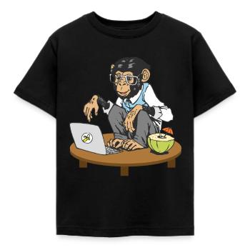 Progammers Monkey Code Monkey Coding Monkeys - Kids' T-Shirt - black - Front - AI Model Kid Female (0cm)