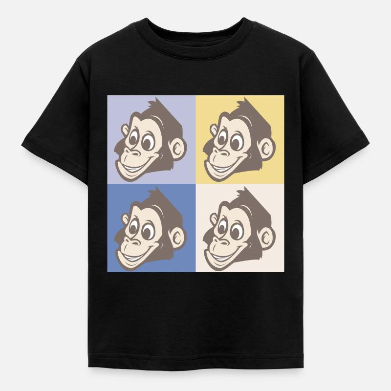 Pop Art Monkey - T-shirt Enfant - noir