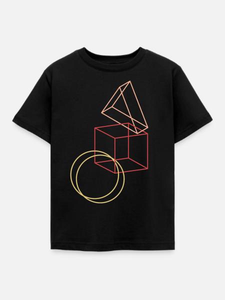 Geometrische Formen - Kinder T-Shirt - Schwarz