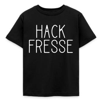 Hackfresse - Kinder T-Shirt - Schwarz - Vorne - AI Model Kid Female (0cm)