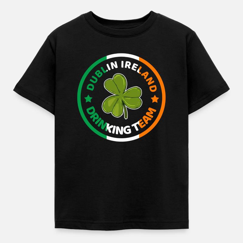 Dublin Irlande drapeau shamrock - T-shirt Enfant - noir