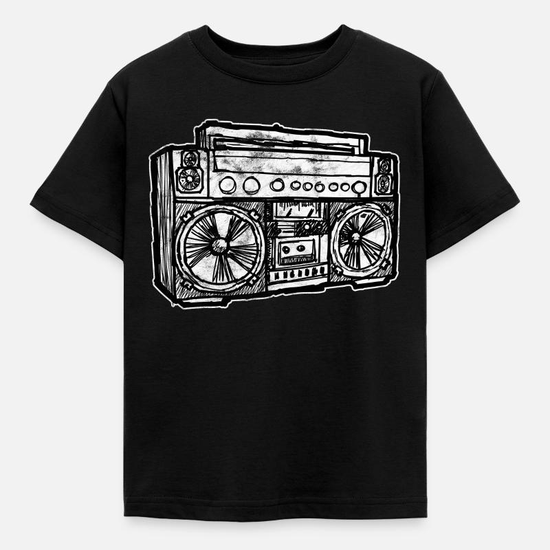 Cassette Ghetto Blaster Hip Hop - T-shirt Enfant - noir
