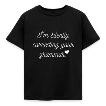 Corriger silencieusement votre dictée grammaticale - T-shirt Enfant - noir - Devant - AI Model Kid Female (0cm)