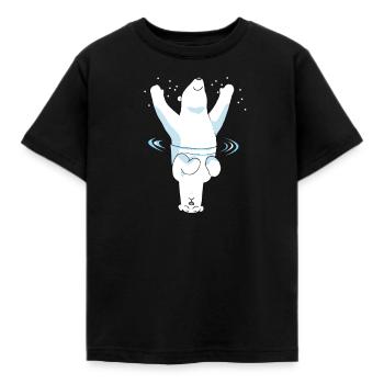 Eisbär Bipolar Bär Glücklich Unglücklich Arktis - Kinder T-Shirt - Schwarz - Vorne - AI Model Kid Female (0cm)