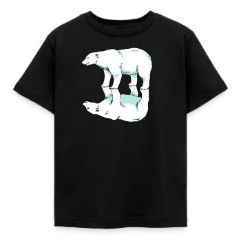 Eisbär Bipolar Bär Glücklich Unglücklich Arktis - Kinder T-Shirt - Schwarz - Vorne - AI Model Kid Female (0cm)