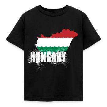 Hungary - Kids' T-Shirt - black - Front - AI Model Kid Female (0cm)