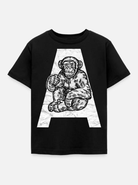 Affe Primat Schimpanse - Kinder T-Shirt - Schwarz