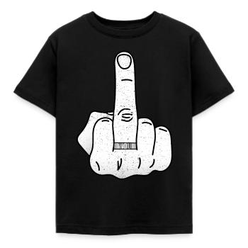 Middelvinger, handring - Kinderen T-shirt - zwart - Voor - AI Model Kid Female (0cm)