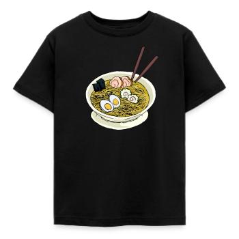 Soupe instantanée aux nouilles Ramen Soupe vietnamienne - T-shirt Enfant - noir - Devant - AI Model Kid Female (0cm)