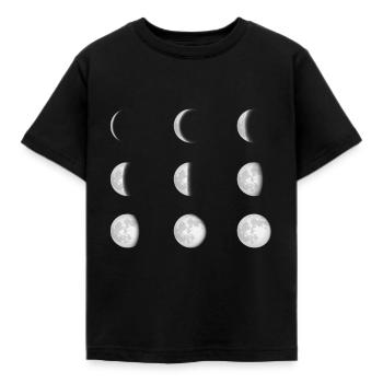 Mond - Kinder T-Shirt - Schwarz - Vorne - AI Model Kid Female (0cm)