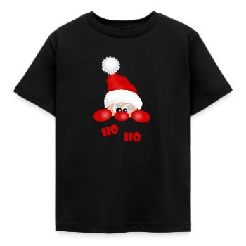 Merry Christmas Weihnachten ho ho Weihnachtsmann - Kinder T-Shirt - Schwarz - Vorne - AI Model Kid Female (0cm)