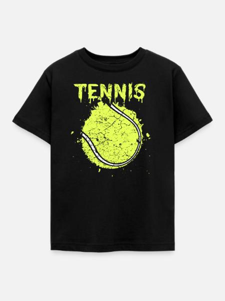 Tennisball - Kinder T-Shirt - Schwarz