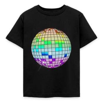 colorful disco ball - Kids' T-Shirt - black - Front - AI Model Kid Female (0cm)