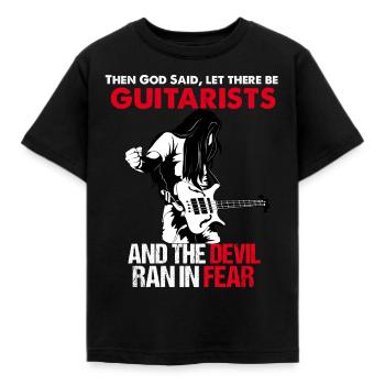 Guitarist Guitar Guitarist - Kids' T-Shirt - black - Front - AI Model Kid Female (0cm)